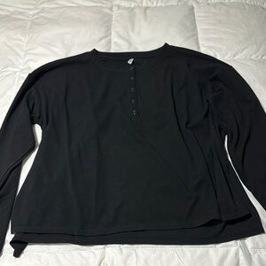 HALARA Black Long Sleeve Boxy Sweatshirt